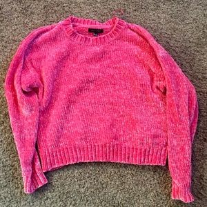 New Look Fuchsia Chenille Crop Sweater